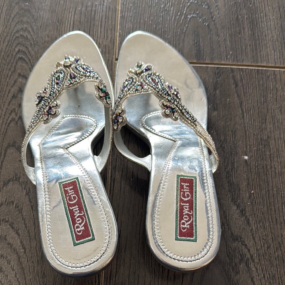 Silver Embellished Women's Sandals
